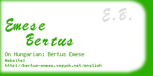 emese bertus business card